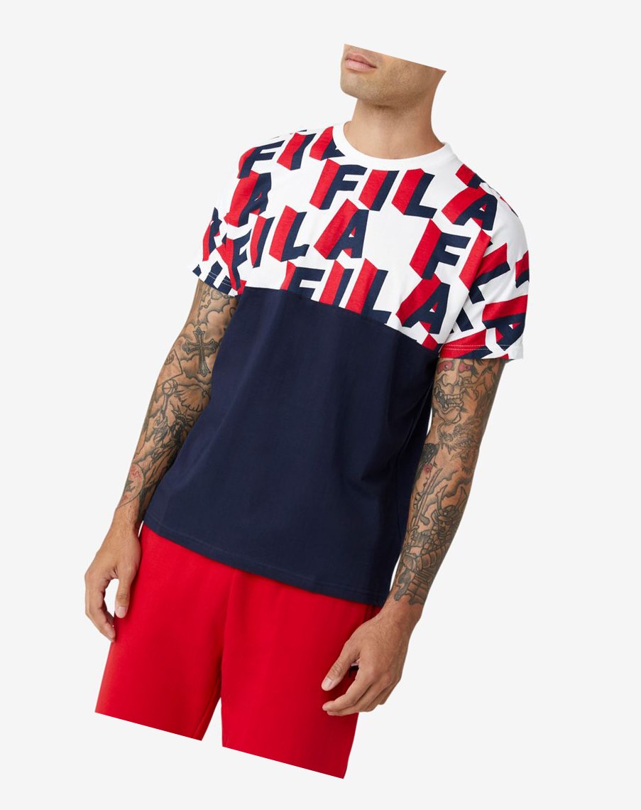 Fila Haze Tee Blancas Rojas | 65PDUQSNO