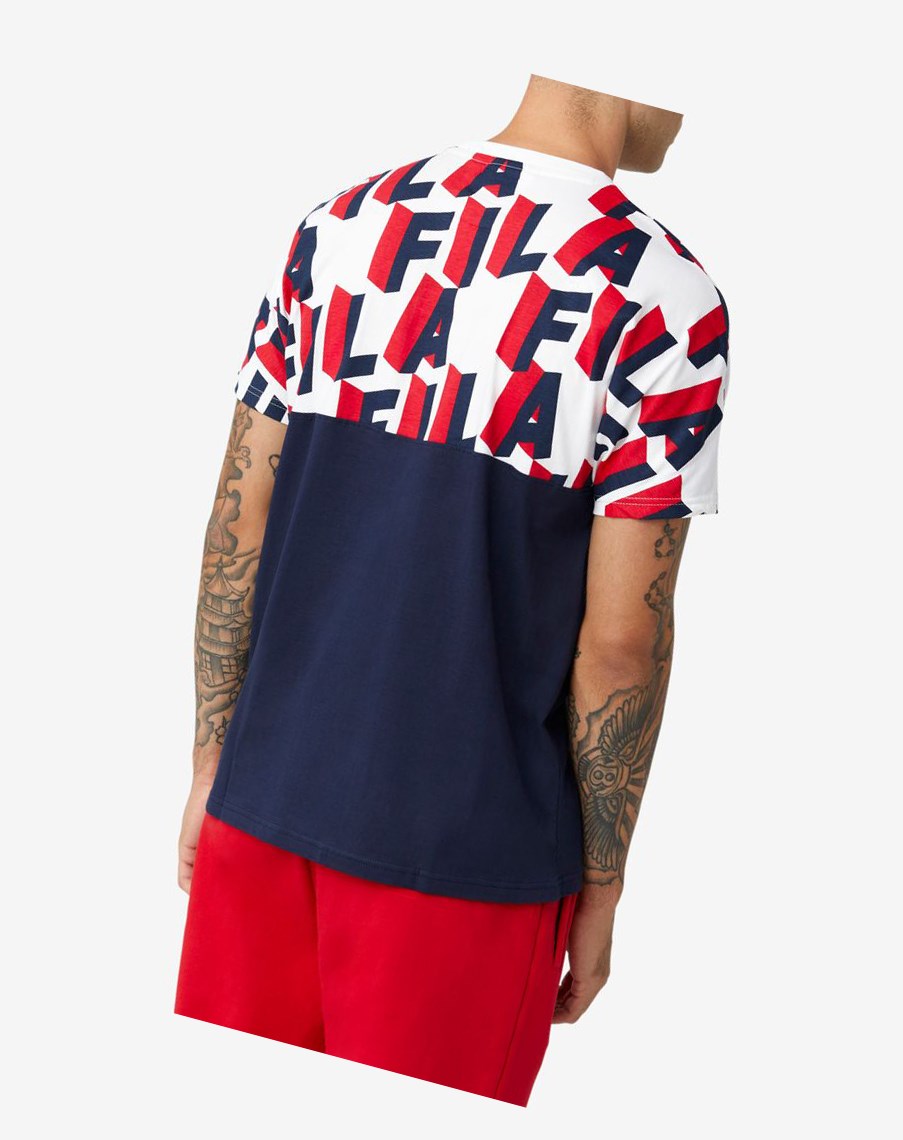 Fila Haze Tee Blancas Rojas | 65PDUQSNO