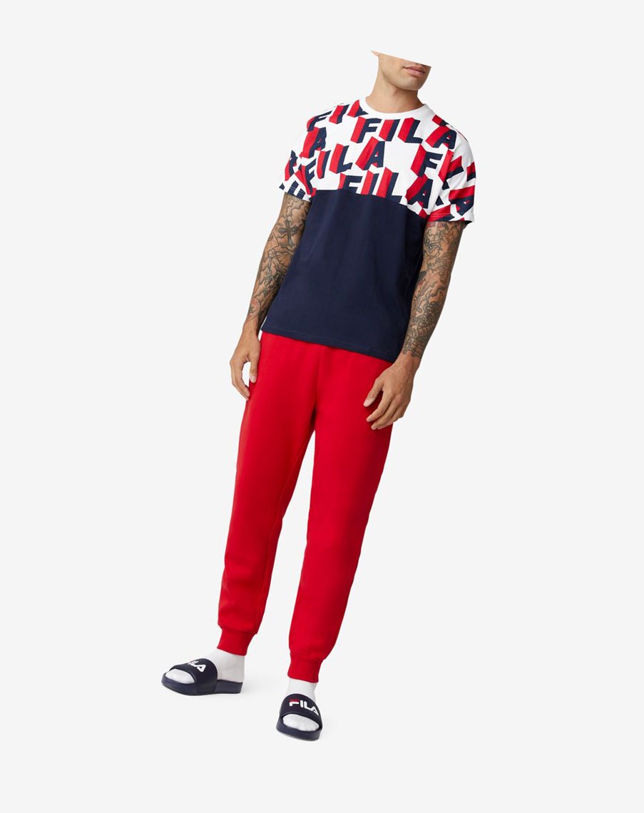 Fila Haze Tee Blancas Rojas | 65PDUQSNO