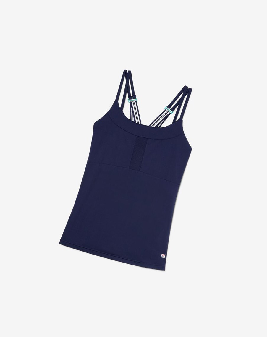 Fila Heritage Cami Tank Azul Marino | 48ZMTQYIE