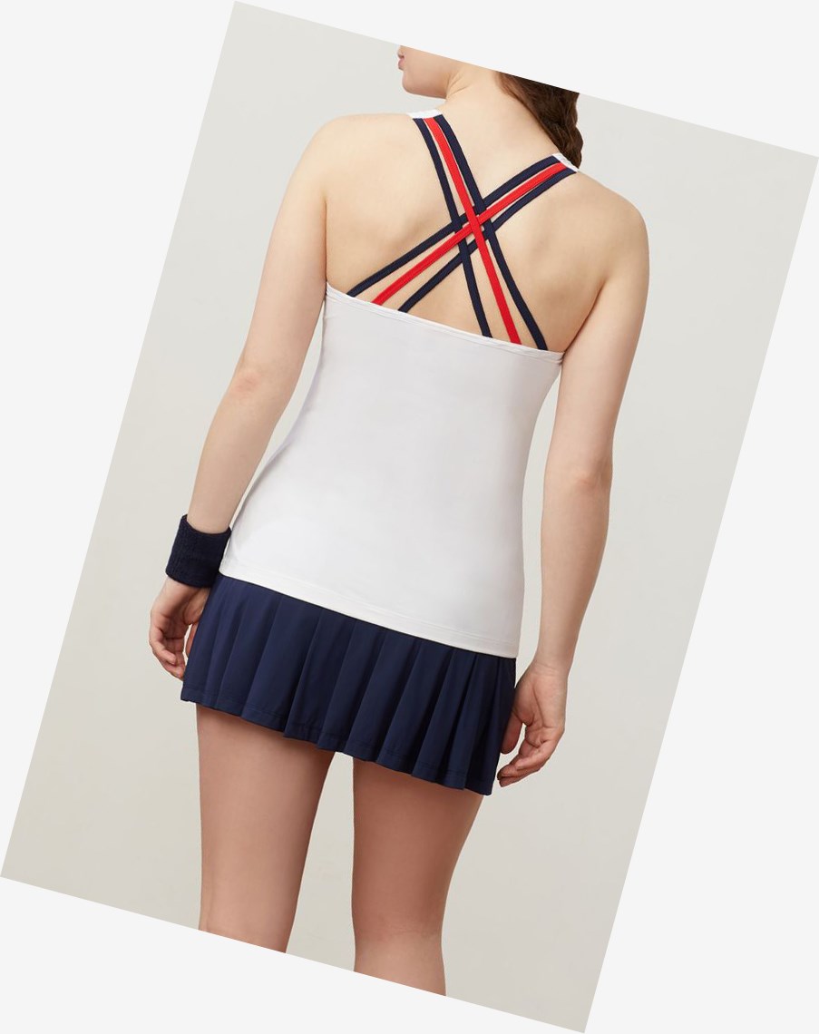 Fila Heritage Cami Wht/Navy/Cred | 72AKQEFYH