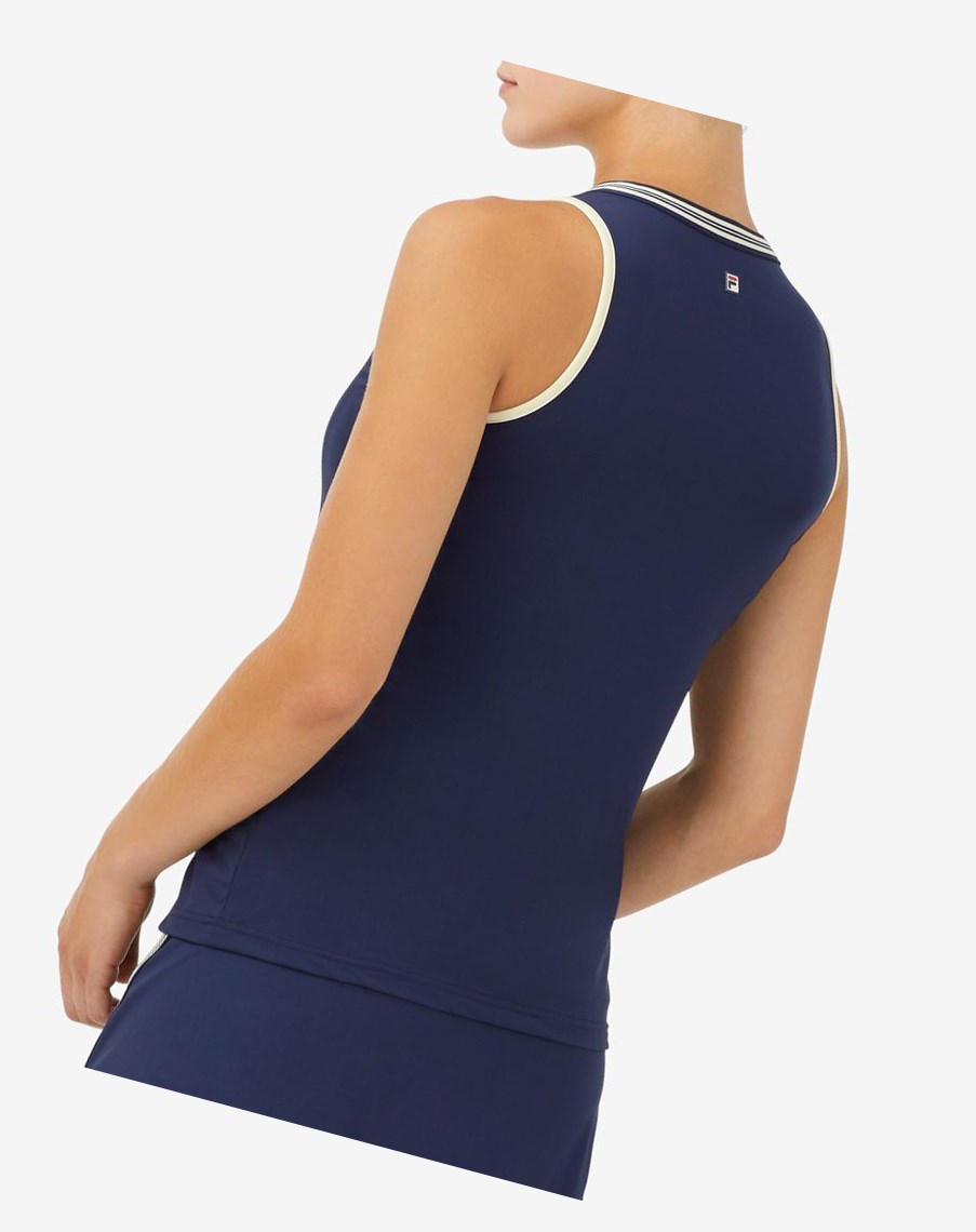Fila Heritage Full Coverage Tank Azul Marino | 04TFCSKWO