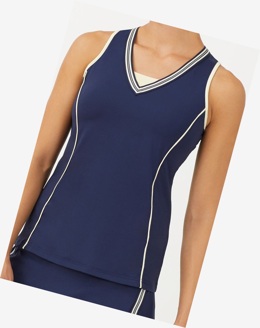 Fila Heritage Full Coverage Tank Azul Marino | 04TFCSKWO