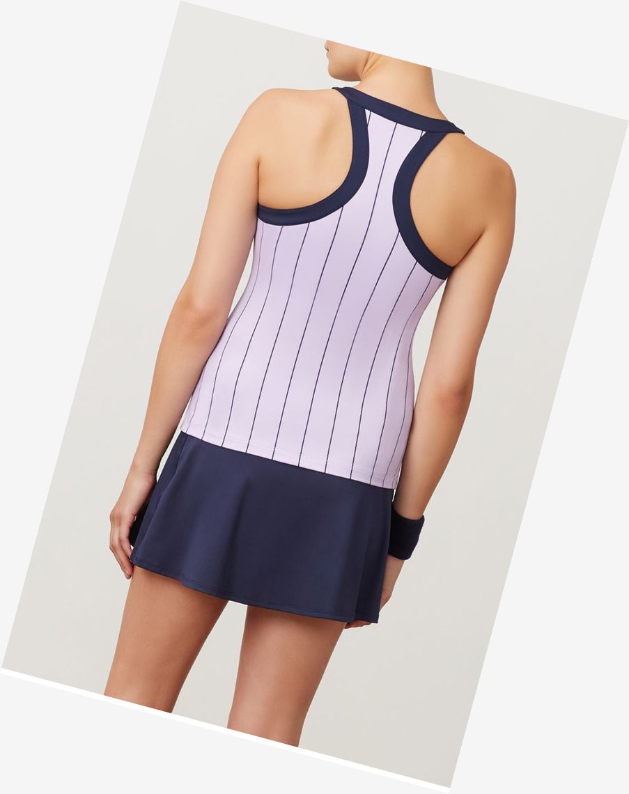 Fila Heritage Halter Tank Plils/Navy | 24CLEQPTO