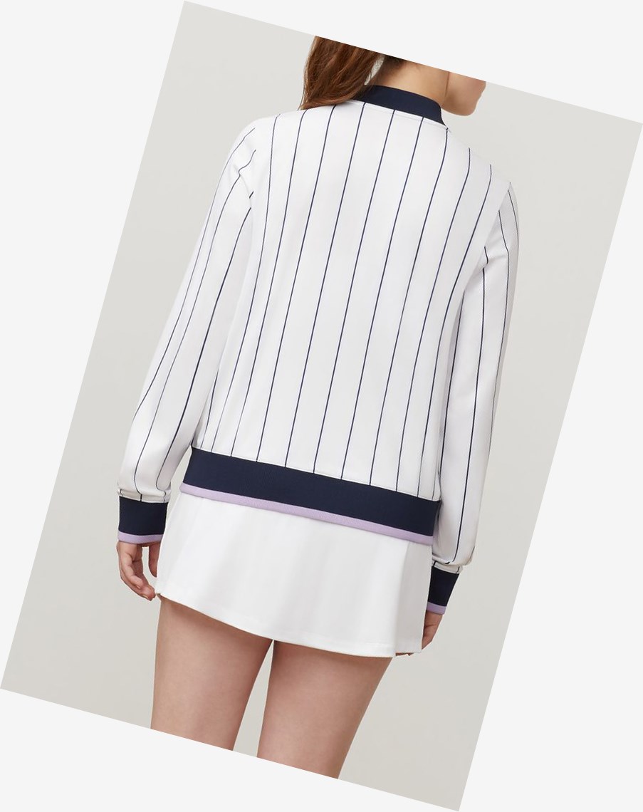 Fila Heritage Jacket Wht/Navy/Plil | 16VRSHLQA