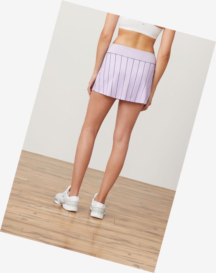 Fila Heritage Stripe Skort Plil/Navy | 90RBQLZCU