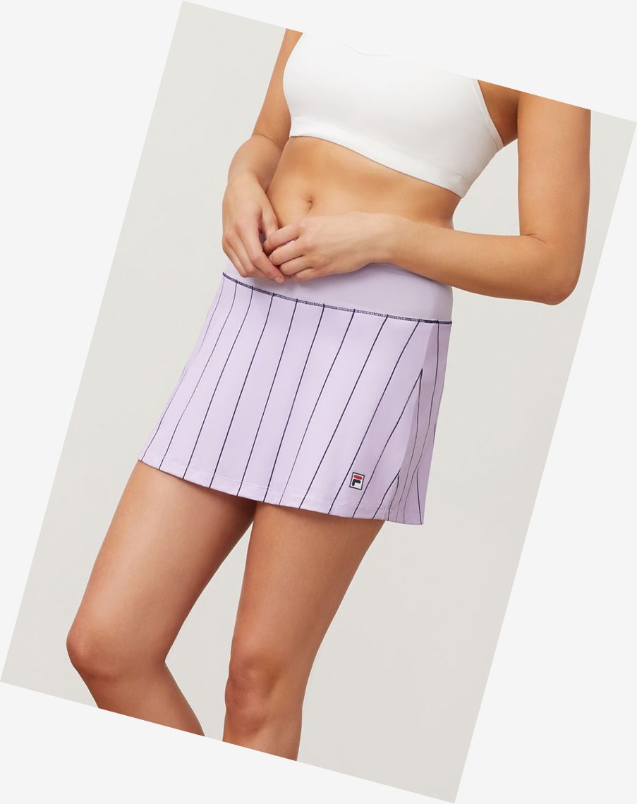 Fila Heritage Stripe Skort Plil/Navy | 90RBQLZCU