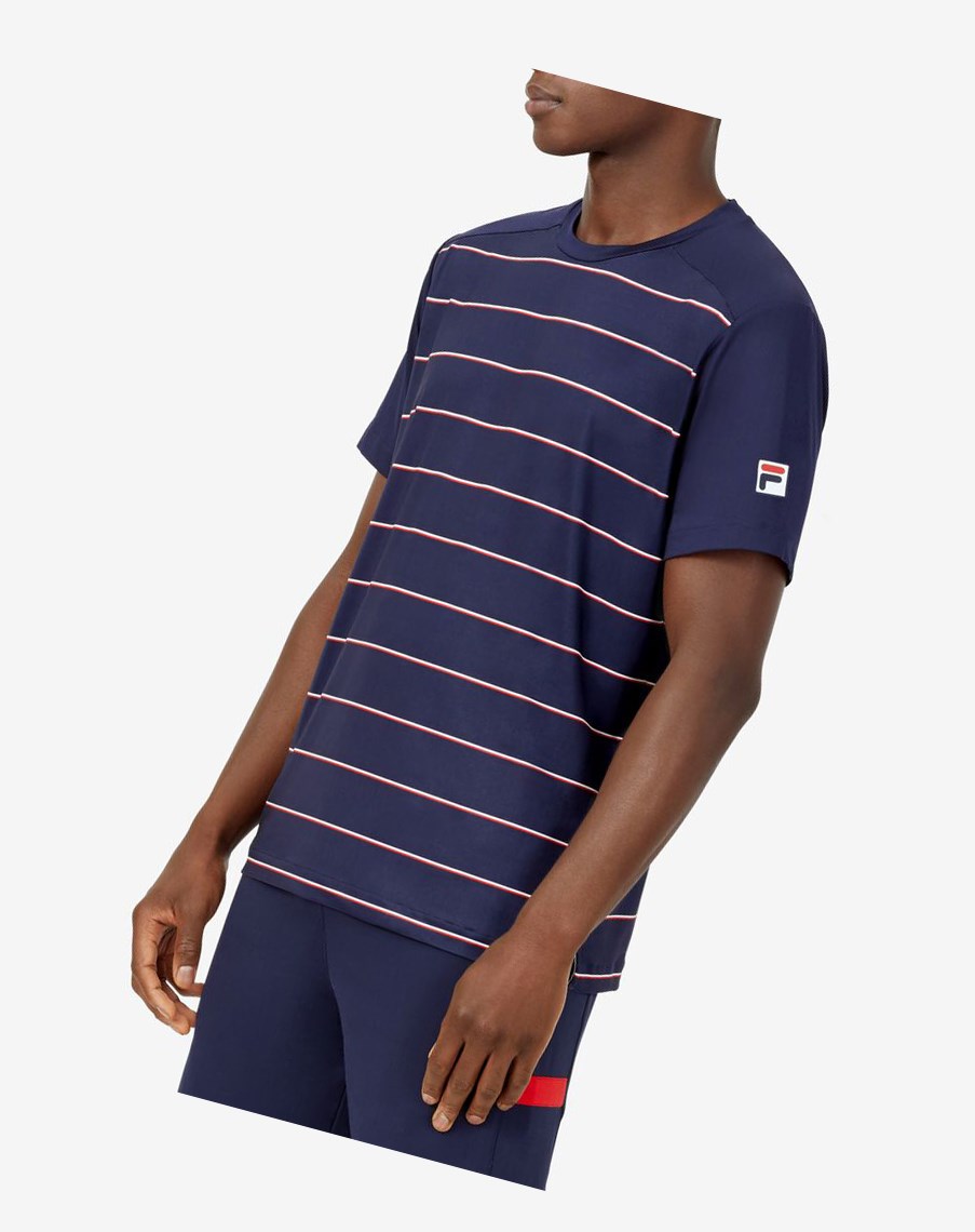 Fila Heritage Tenis A Rayas Crew Azul Marino Rayadas | 45WJVZKFQ