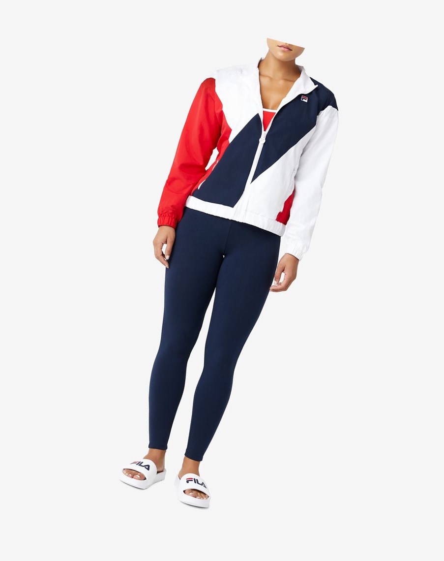 Fila Ishani Windbreaker Rojas Blancas | 87YUEZHCA