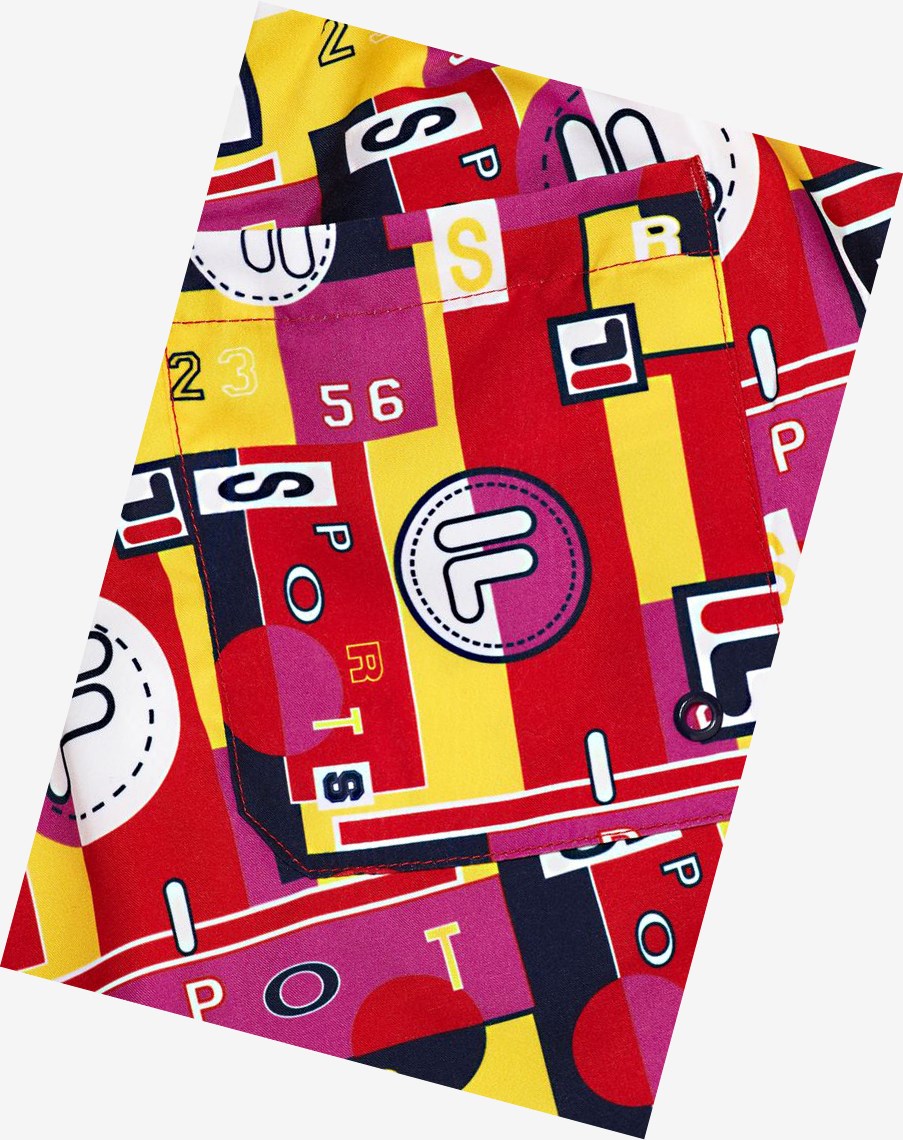 Fila Keme Printed Swim Corta Negras | 36YFMXLWB