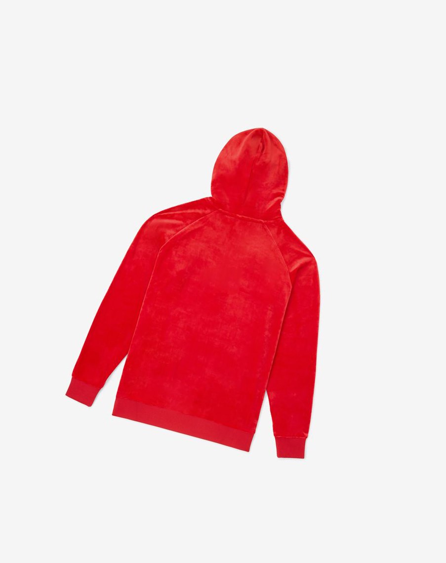 Fila Laurent Velour Hoodie Rojas | 15EDVHJZO