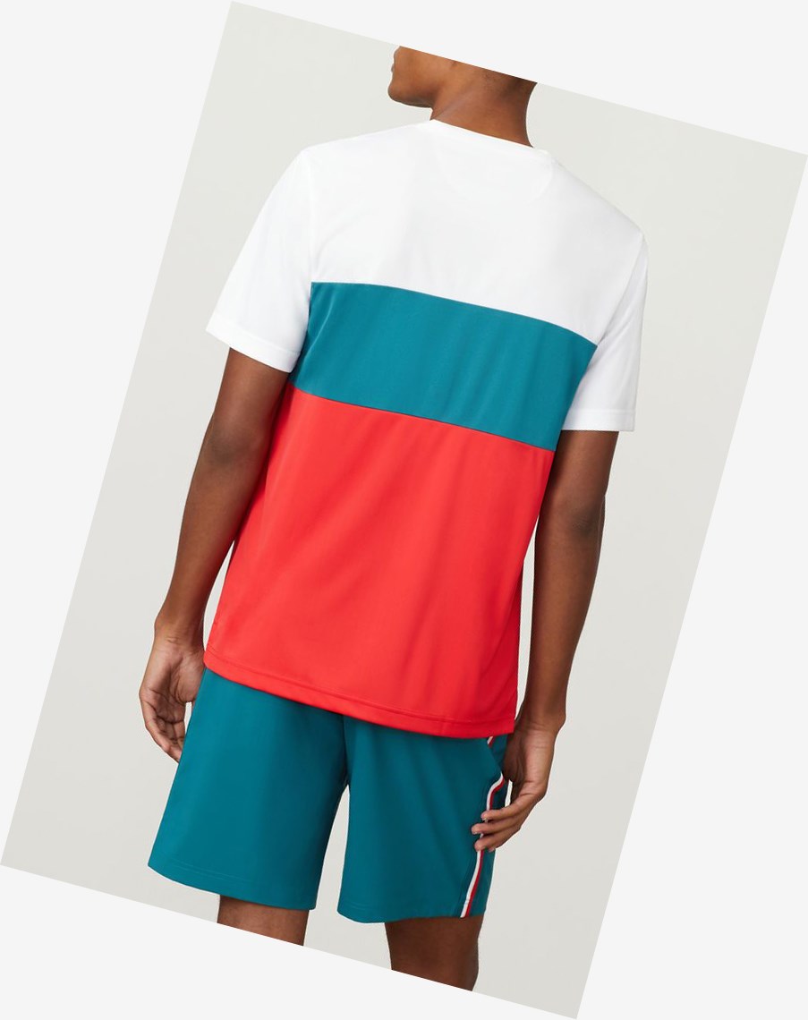 Fila Legend Colorblocked Crew Wht/Cred/Paci | 41FVUMYSJ