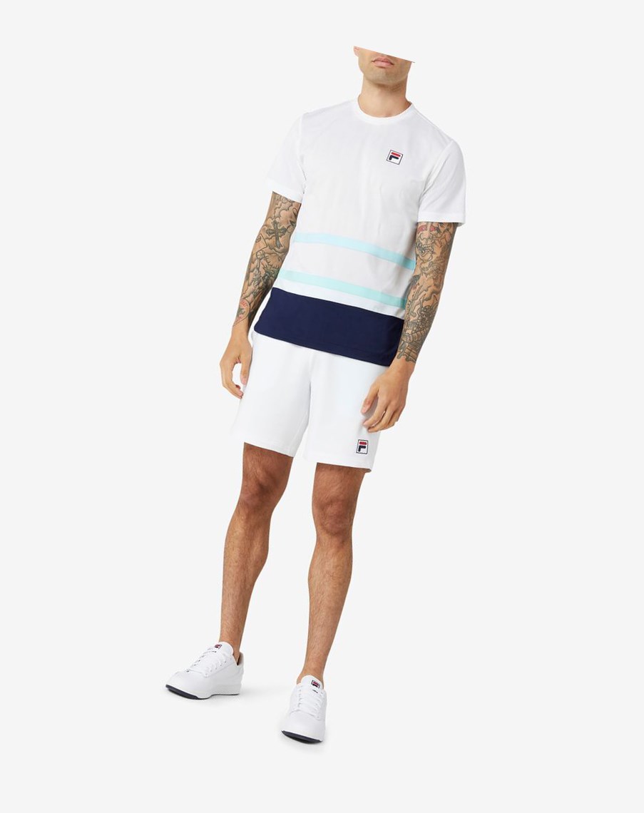 Fila Legends Rally Crew Blancas Azul Marino | 69JAKGMCB