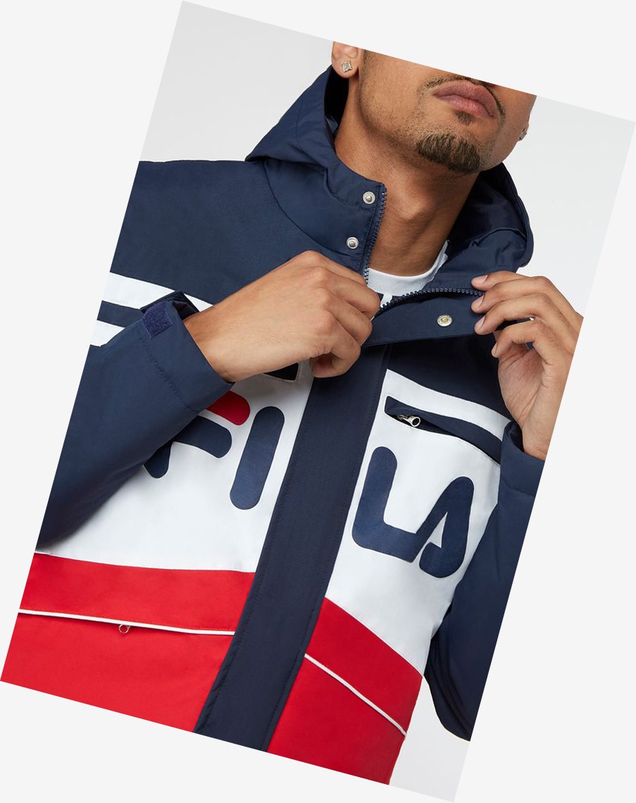 Fila Linden Jacket Navy/Wht/Cred | 42EMAWYRT