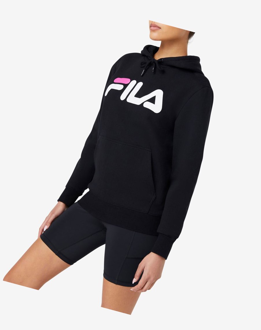 Fila Lucy Hoodie Negras Blancas Rosas | 03DMYCKLU