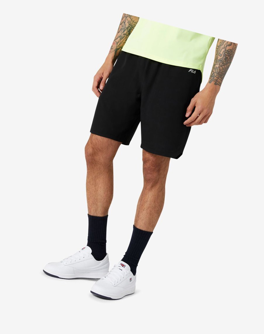 Fila Maaz Corta Negras Plateadas Negras | 93FBXZJLV
