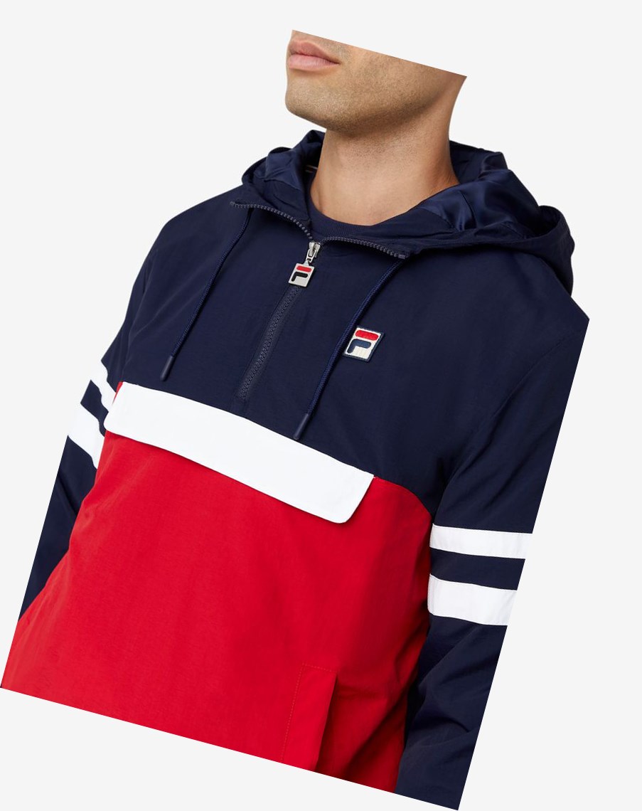 Fila Macker 3 Viento Jacket Rojas Blancas | 61WBRMQTH