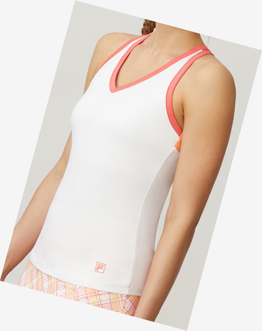 Fila Mad For Plaid Cross Back Cami Tank Blancas Coral | 79IDEPAYM