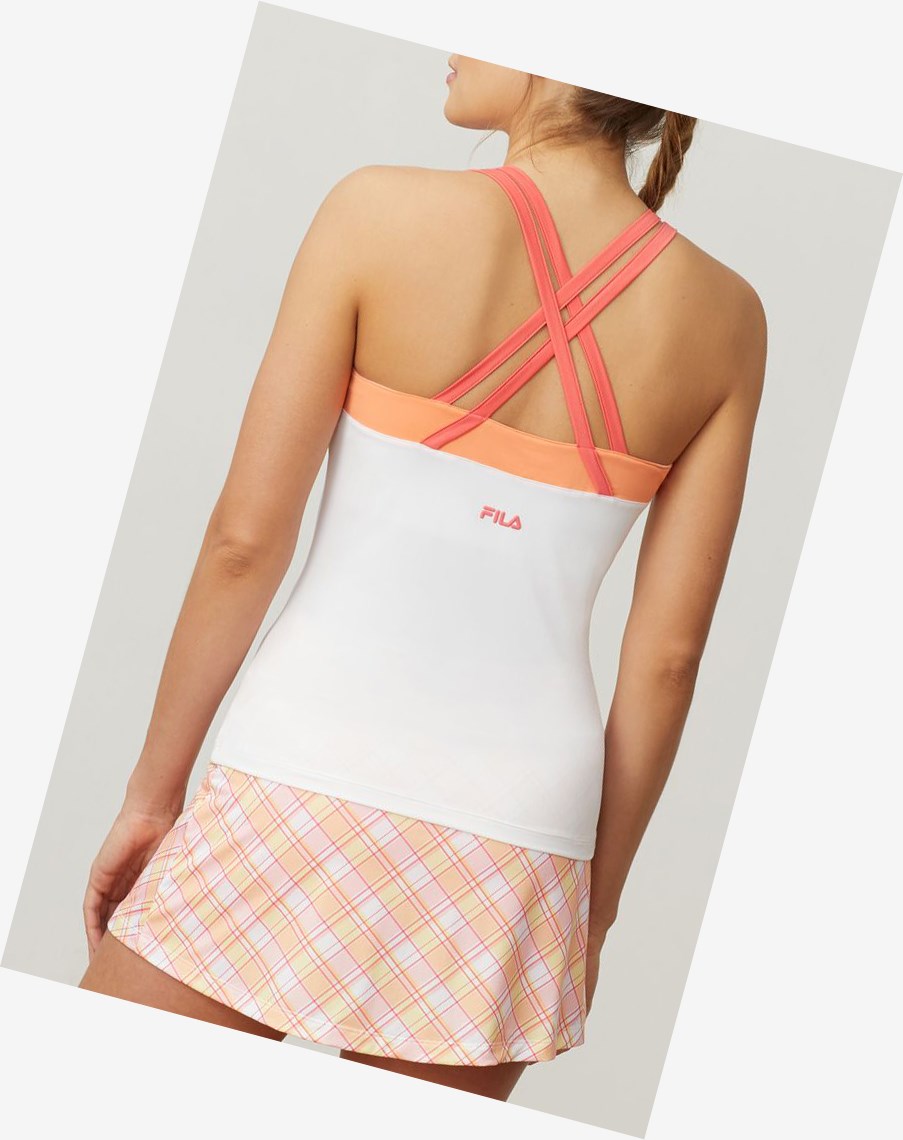 Fila Mad For Plaid Cross Back Cami Tank Blancas Coral | 79IDEPAYM