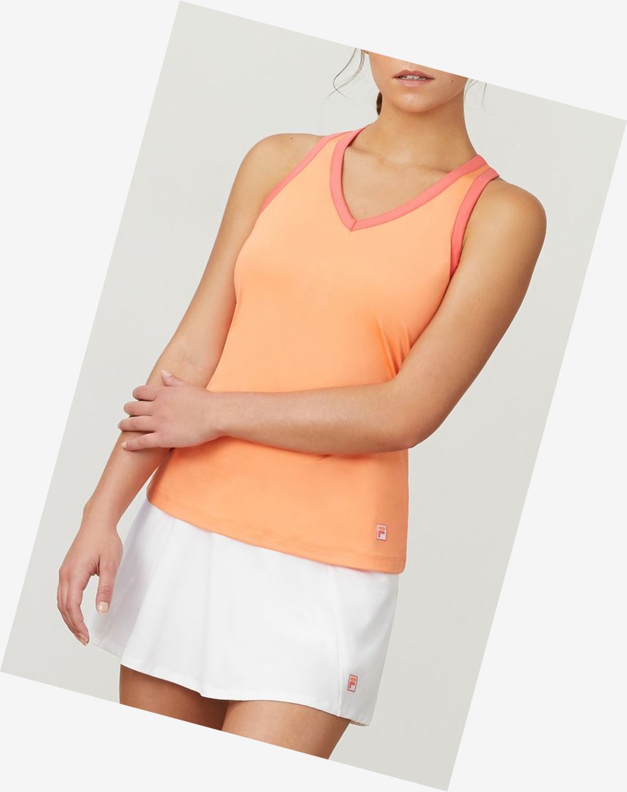 Fila Mad For Plaid Cross Back Cami Tank Coral Blancas | 83XYJBUIQ