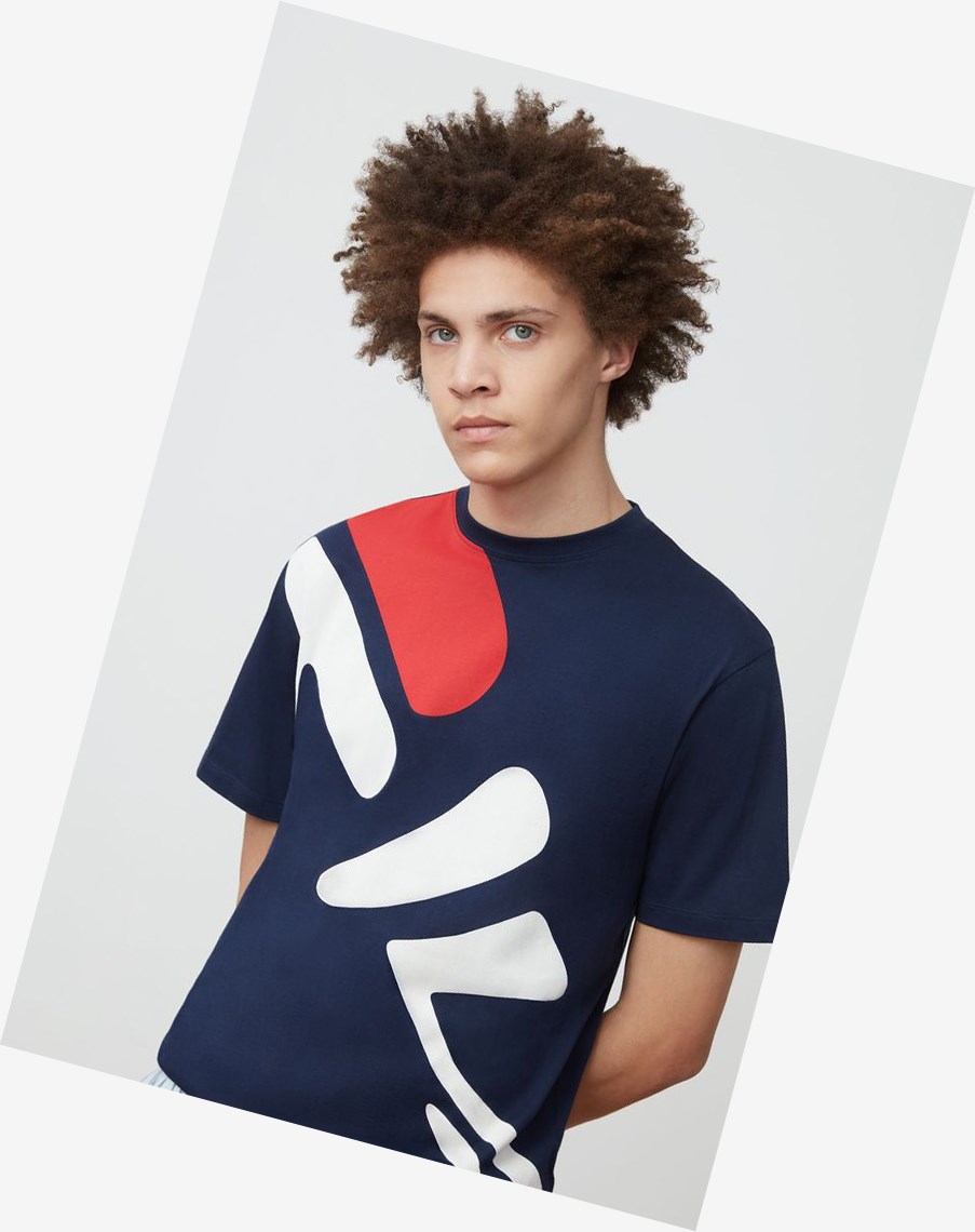 Fila Marcel Estampadas Tee Peacoat | 76GNRQBSC