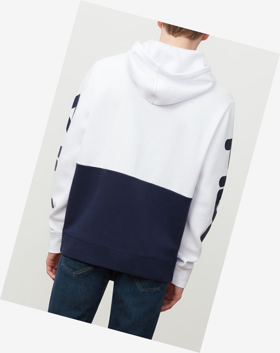 Fila Marzio Hoodie Blancas Azul Marino | 07AIXELVN