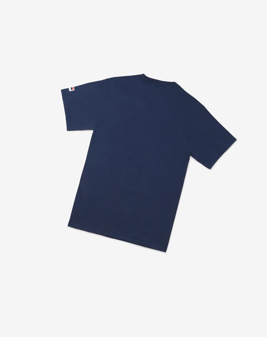Fila Nyc Globe Tee Azul Marino | 73DQMYGLB