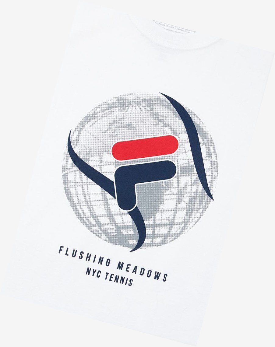 Fila Nyc Globe Tee Blancas | 14RIUAPLY
