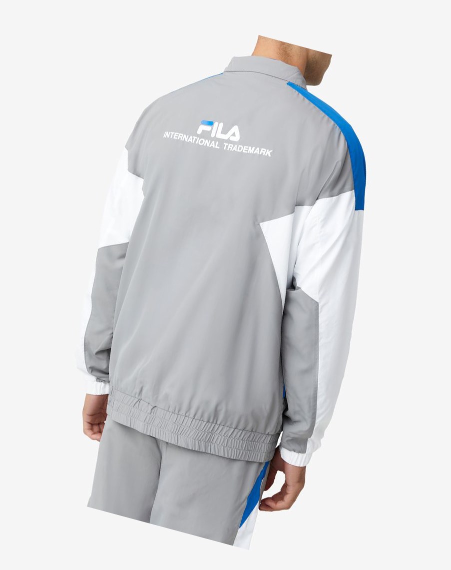 Fila Oliviero Viento Jacket Gris Blancas Azules | 72FYKUPNE