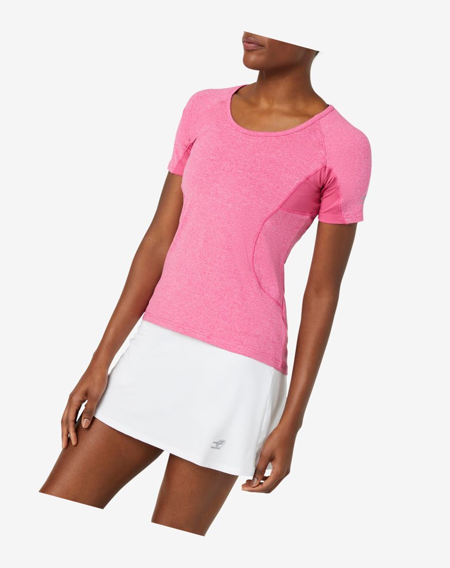 Fila Pickleball Corta Sleeve Top Rosas | 74RUPSABE