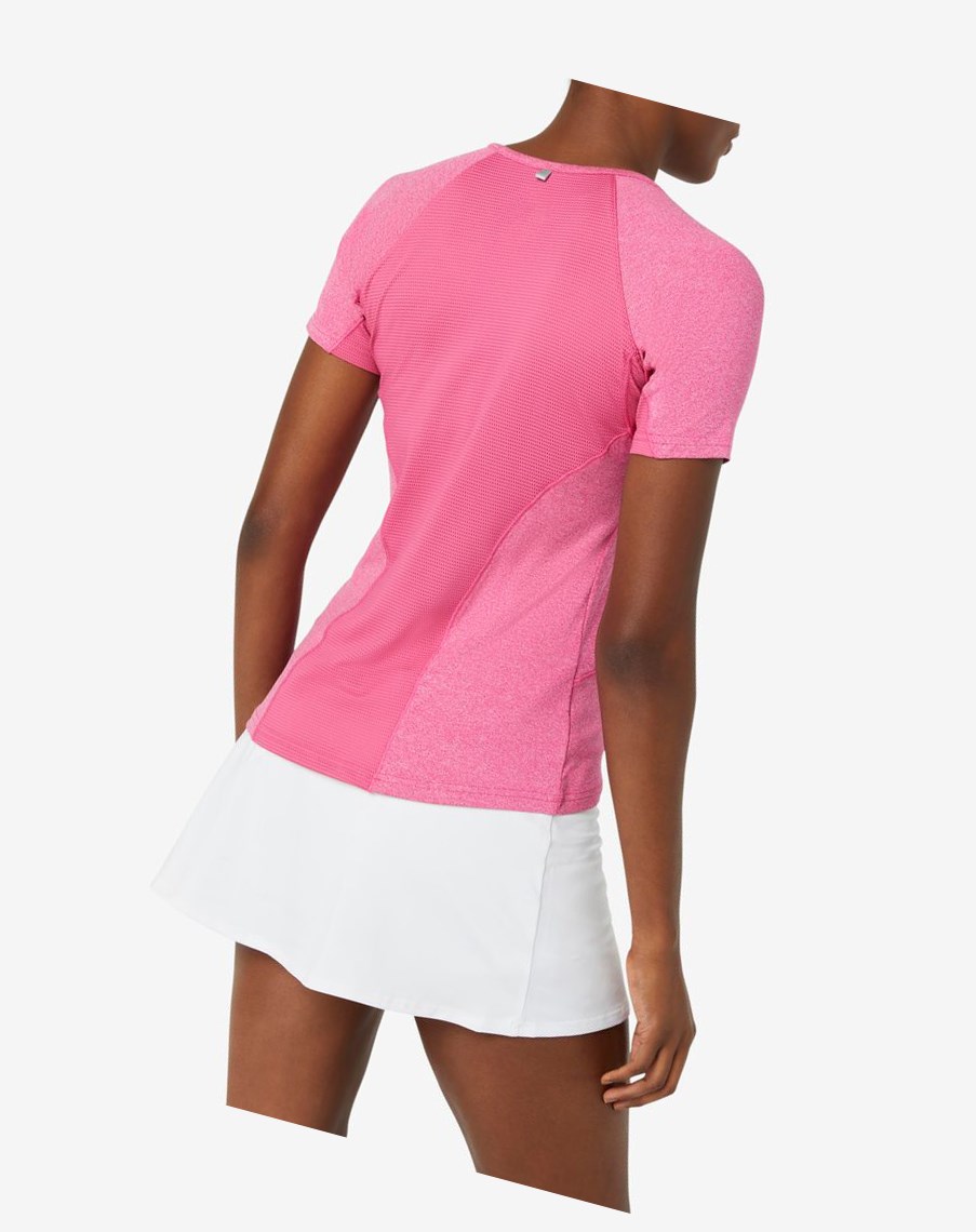 Fila Pickleball Corta Sleeve Top Rosas | 74RUPSABE