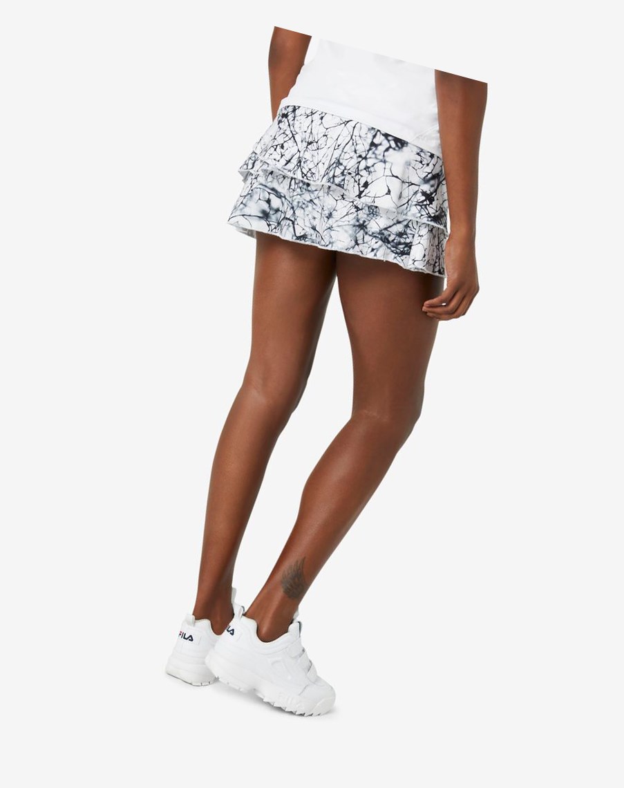 Fila Pickleball Tiered Printed Skort Blancas | 82LJHNPRW