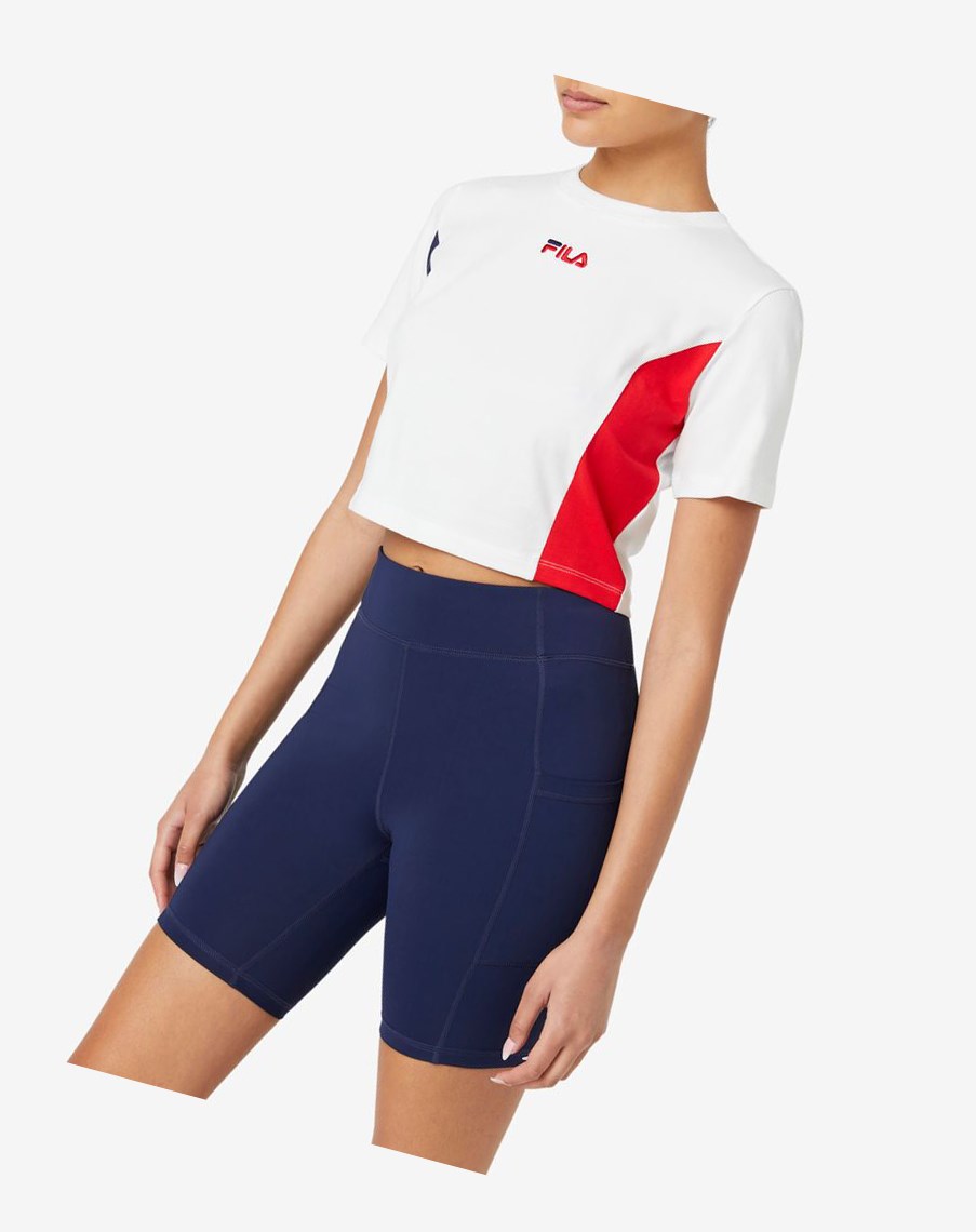 Fila Piera Crop Top Blancas Rojas | 61MKIWBLZ