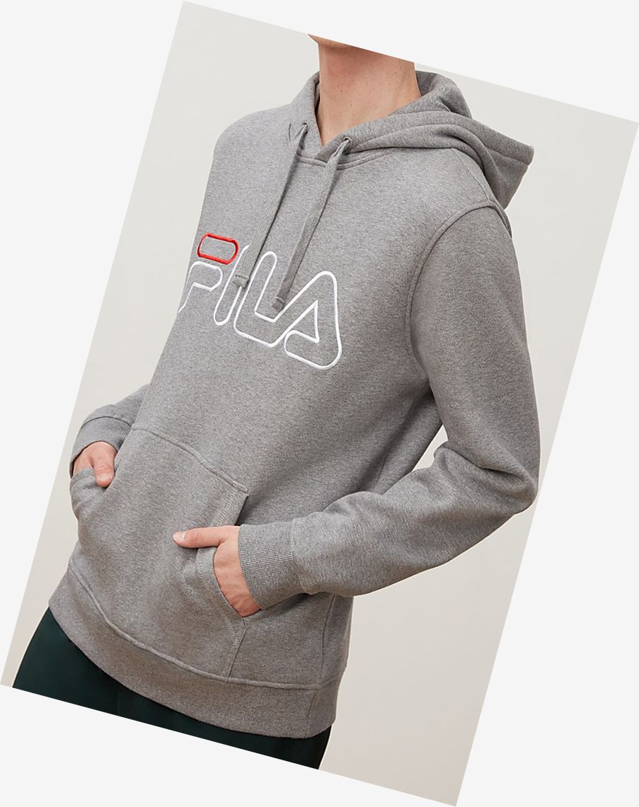 Fila Prati Hoodie Gris Rojas Blancas | 42OJPDRYZ