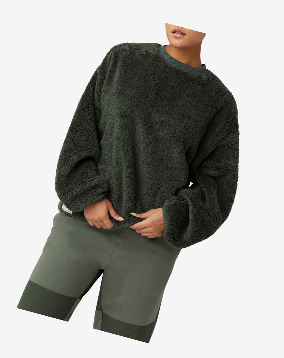 Fila Project 7 Boa Fleece Sweatshirt Kaki | 08RXKTOEY