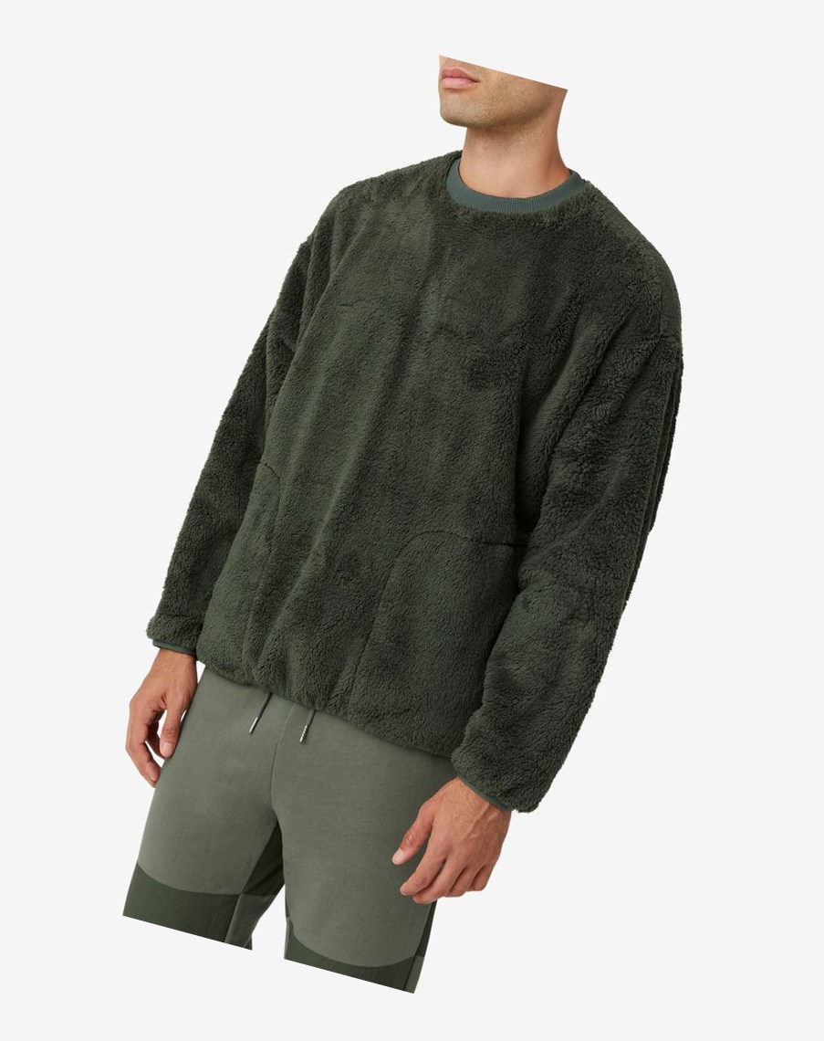 Fila Project 7 Boa Fleece Sweatshirt Kaki | 64ILQTRZX