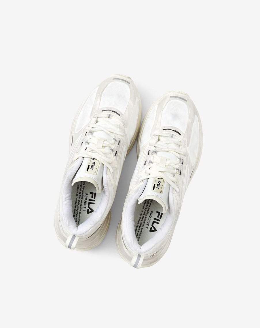 Fila Project 7 Curvelet Correr Shoes Blancas Plateadas Negras | 94JDFMAYN