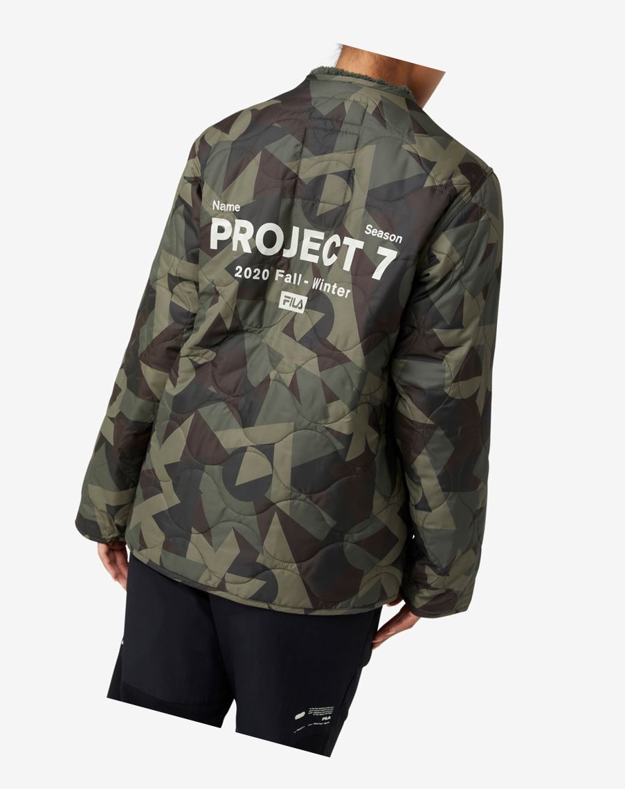 Fila Project 7 Ligeros Acolchado Jacket Kaki | 61QLFHNJO