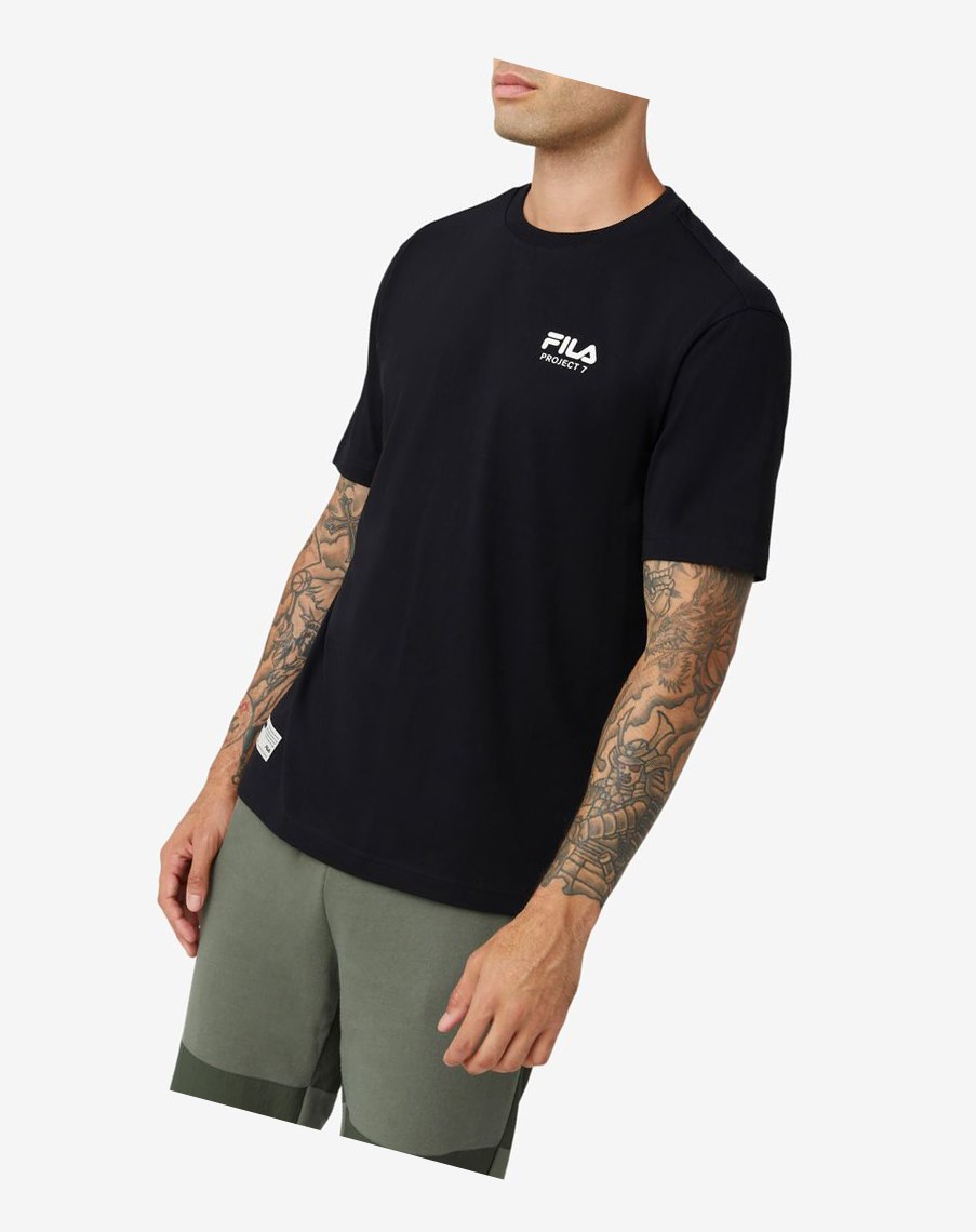 Fila Project 7 Logo T-shirt Negras | 41KPQZNDI