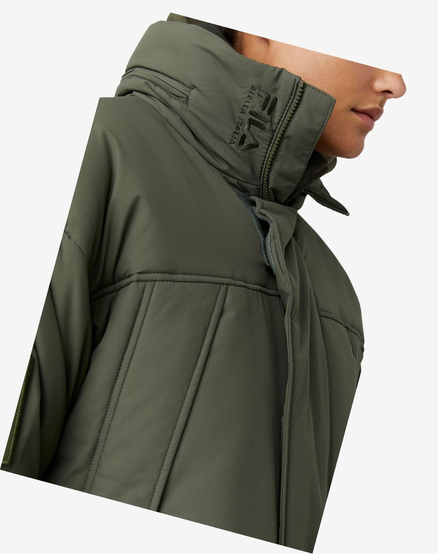 Fila Project 7 Long Acolchado Coat Kaki | 08PDTKNGV