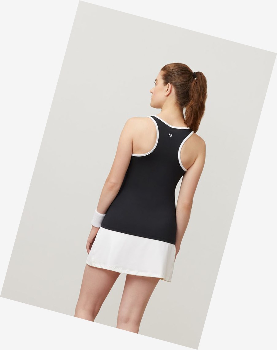 Fila Racerback Tank Black/White | 74FBZXCQI