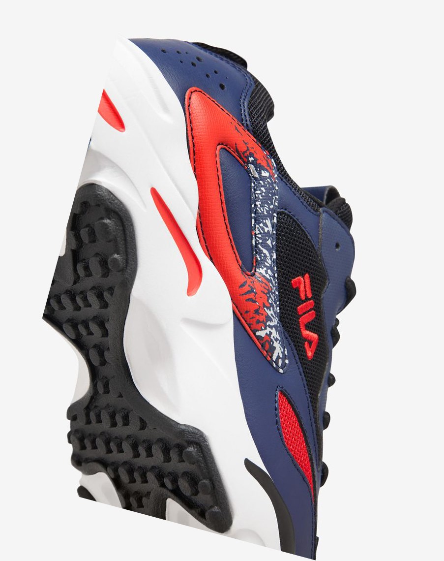 Fila Ray Tracer 2 Sneakers Negras Blancas Azules | 08YLPWJTF