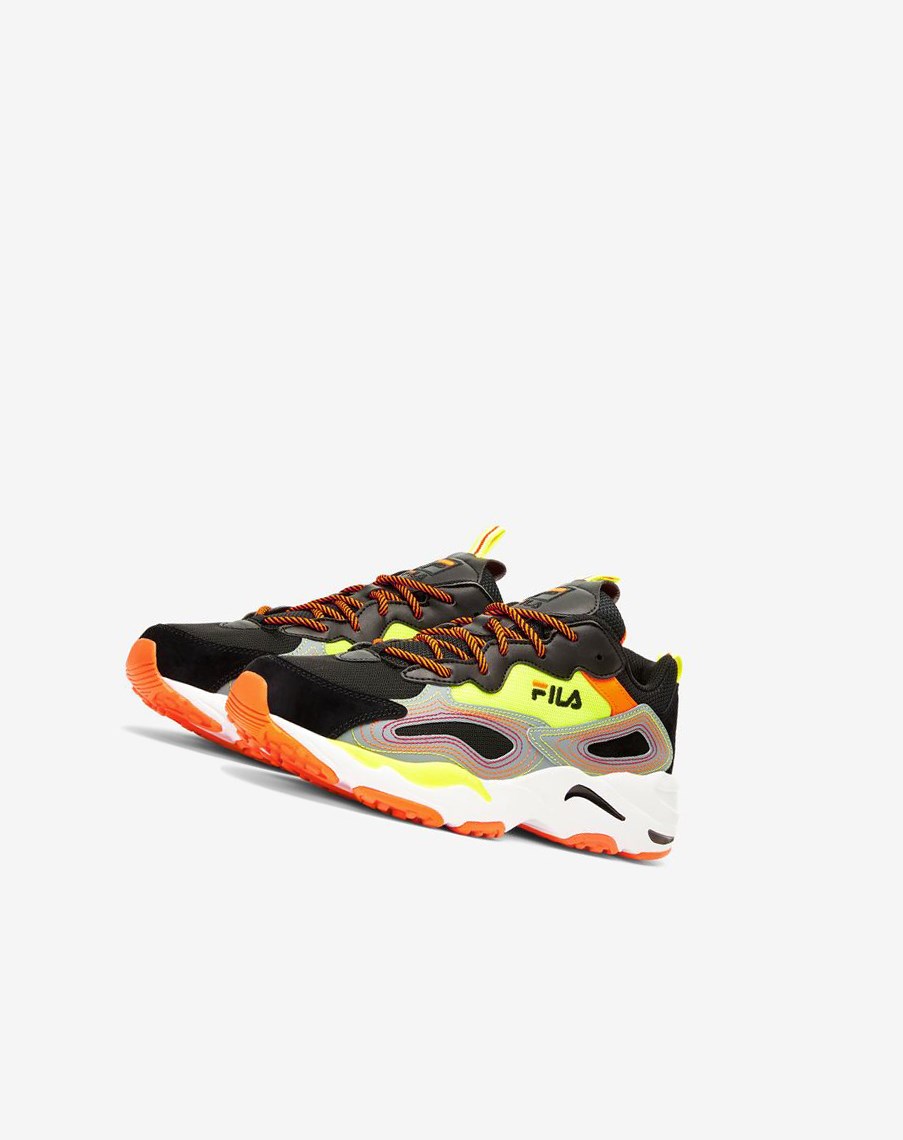 Fila Ray Tracer Stitch Sneakers Negras Naranjas | 16PDEOSFQ