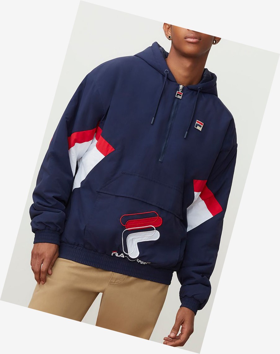 Fila Resso 1/4 Zip Jacket Peac/Wht/Cred | 03EYXPGVT