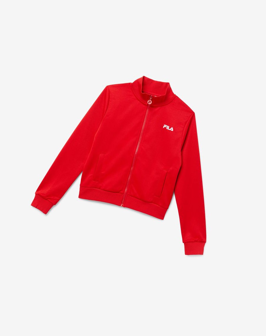 Fila Roopam Pista Jacket Rojas Blancas | 86XMLBQFV