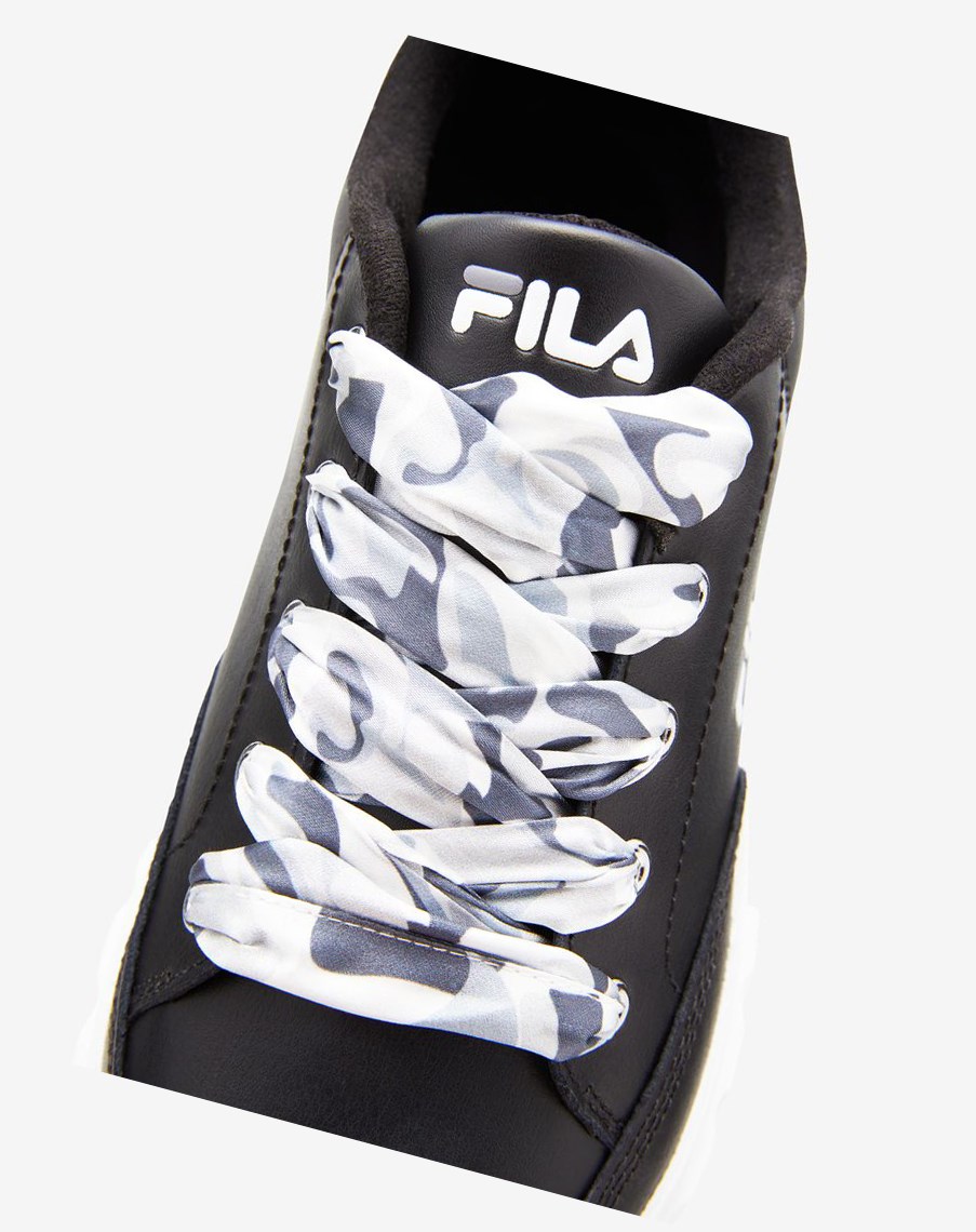 Fila Sandblast Low Satin Encaje Sneakers Negras Blancas | 86BLRNWSA