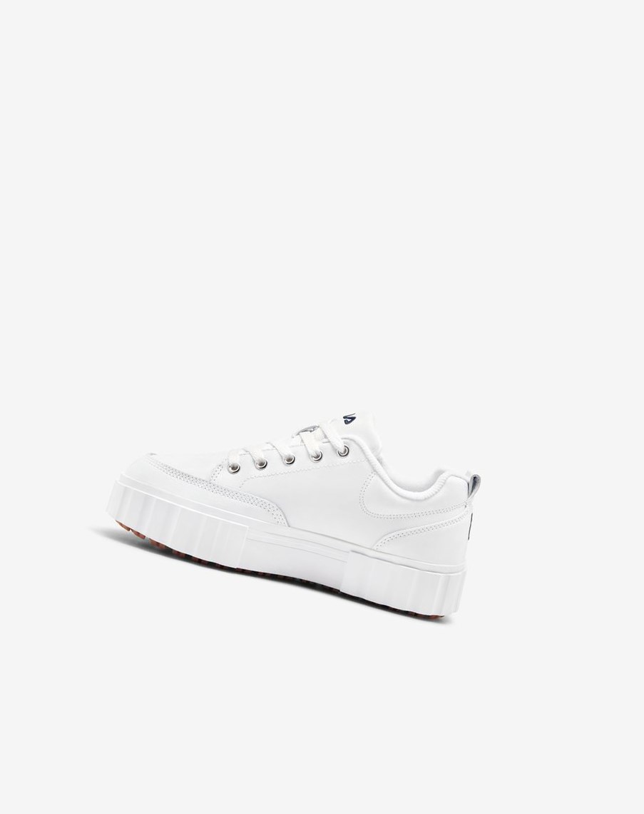 Fila Sandblast Low Sneakers Blancas Azul Marino Rojas | 27PAUSCWG