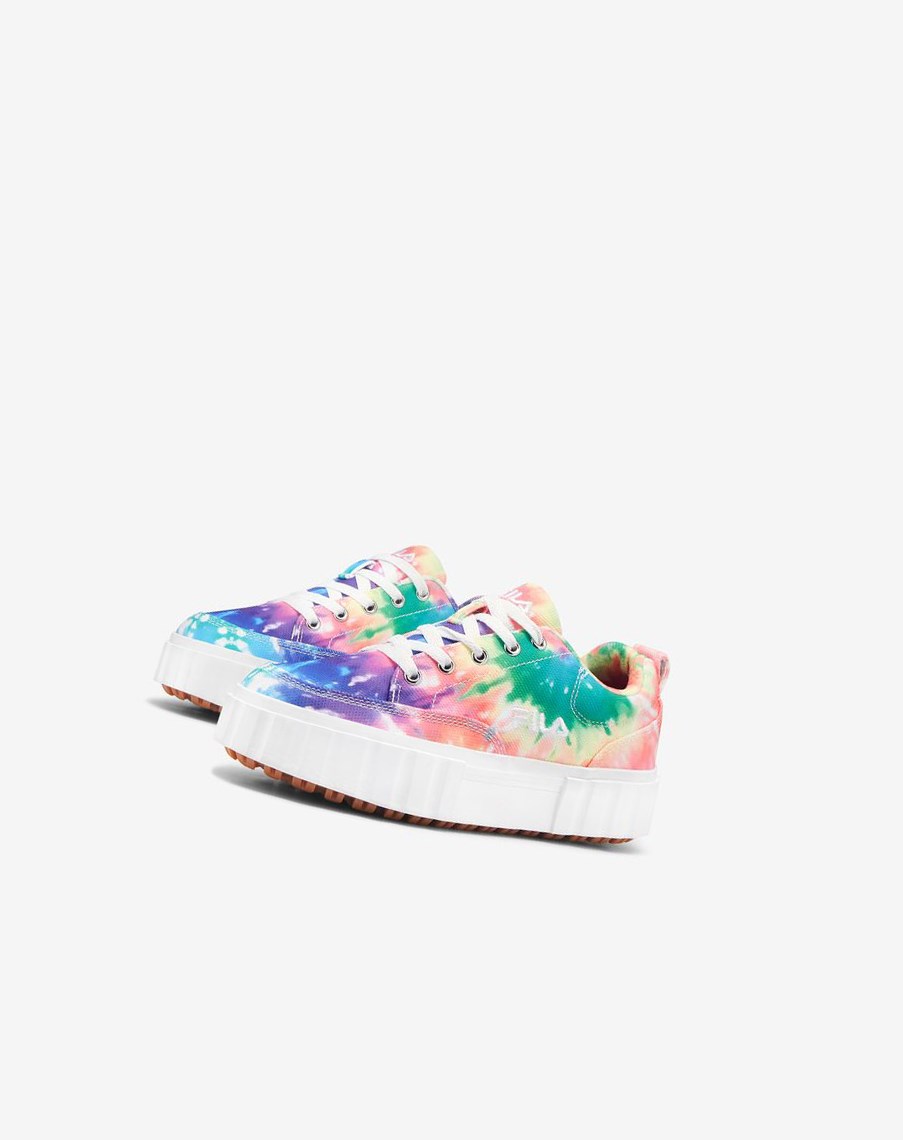 Fila Sandblast Low Tie Dye Sneakers Mult/Wht/Wht | 48MALTQYS