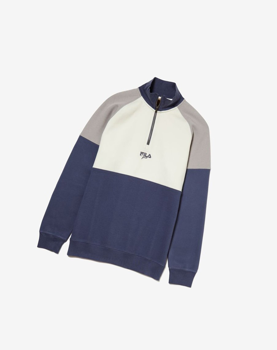 Fila Sebastian Half Zip Pullover 290 Ash / Rabbit | 02GZDUKQL