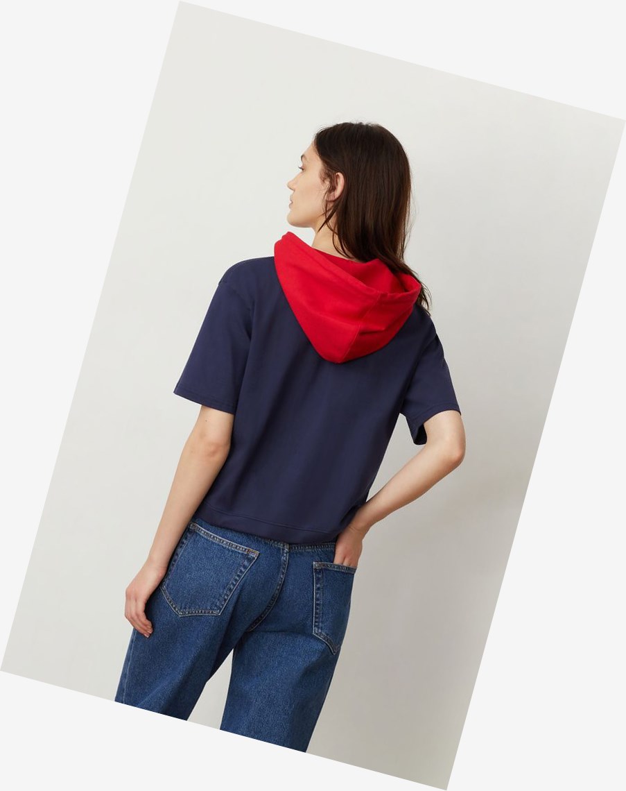 Fila Shea Corta Sleeve Hoodie Peac/Cred/Wht | 35FHGQWSM